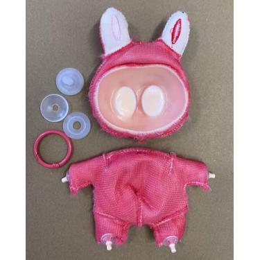 Imagem de Boneca de pelúcia de 17 cm, material em Y, semiacabado, só precisa adicionar material de enchimento. Incluindo tecido, rosto, mão, pés acessórios grandes para energia/y (vermelho)