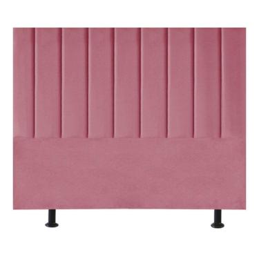 Imagem de Cabeceira Estofada Cama Box King 195 Cm Taís Suede rosa