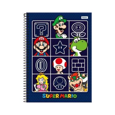 Imagem de Caderno Super Mario Bros Capa Dura Espiral 1 Matéria Escolar