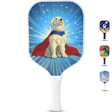 Imagem de Raquete infantil de pickleball – Design de cachorro brincalhão | Fibra de vidro leve para crianças menores de 12 anos (apenas 0,2 kg) | Pega pequena para fácil manuseio | Juvenil para meninos e