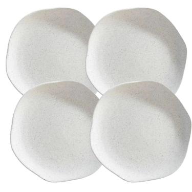 Imagem de Jogo De Pratos Sobremesa 20Cm Kit 4 Pçs Orion Offwhite