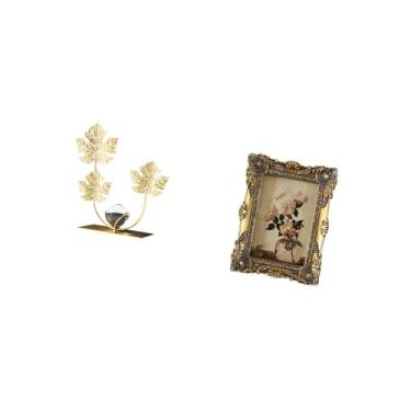 Imagem de Fenteer Escultura de Folha, Enfeite de Estante, Decoração Moderna para Casa, Colecionáveis, Moldura de Exibição de Fotos, Vintage, Resina, Mesa Decorativa, Co