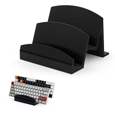 Imagem de BRAINWAVZ Suporte e suporte para teclado de mesa duplo, organize sua mesa, reduza a bagunça, adequado para teclados de todos os tamanhos (DK01)