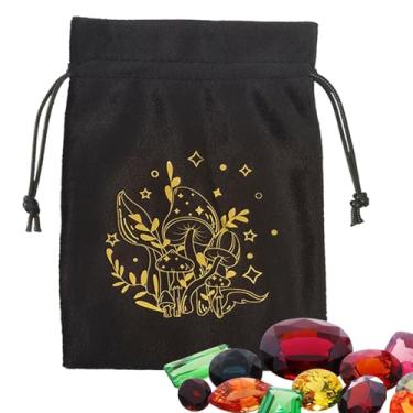 Imagem de Shakven Bolsa para cartas de tarô, bolsa de tarô | Bolsa de armazenamento de joias com cordão - Suporte de cartão de tarô macio, acessórios multifuncionais de tarô, sacos de joias para cartões oracle