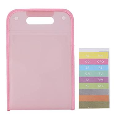 Imagem de Pasta acordeão 13 camadas Grande capacidade Organizador de arquivo antiincrustante à prova d'água Pasta de arquivo expansível para escritório escolar Material PP plástico 24 x 36 (Pó de conto de
