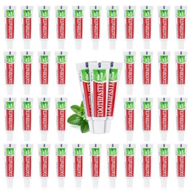 Imagem de 60 tubos de pasta de dente de tamanho de viagem a granel, descartável, mini menta, compacto, tamanho pequeno, pasta de dente essencial para férias, hotel, abrigo, casa de repouso, caridade