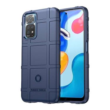 Imagem de IDEWEI Capa para Xiaomi Redmi Note 11 4G, fibra de carbono refinada, anti-queda, anti-impressões digitais, proteção integral. A capa do telemóvel é compatível com Xiaomi Redmi Note 11 4G