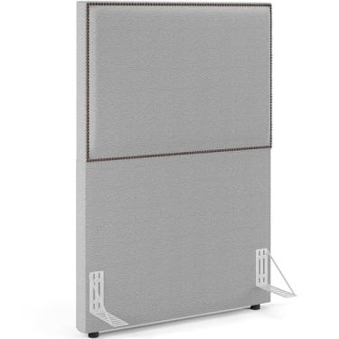 Imagem de Cabeceira Box Solteiro Com Tachas 100 cm Vicenza L02 Bouclê Cinza - Lyam Decor