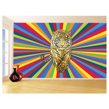 Imagem de Papel De Parede 3D Animais Pop Art Tigre Felino 3,5M Pxa133 - Você Dec