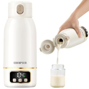 Imagem de EDENPEER Aquecedor De Mamadeiras Portátil Para Viagens, Leite Com Aquecimento Rápido Bebês Em Movimento, Água Grande Capacidade 473 Ml Materno, Fórmula, E Água, Sem Fio Carregamento Super