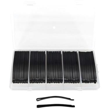 Imagem de Bobby, grampos curvos profissionais para cabelos grossos, garras de cabelo de metal, acessórios de estilo de fixação forte, ferramentas de penteado, 100 peças de caixas (preto)