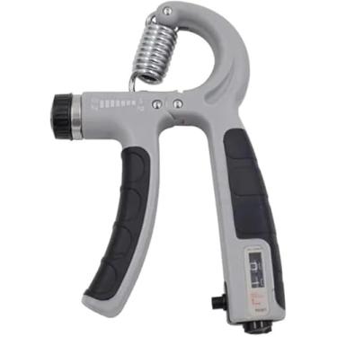 Imagem de Hand Grip Exercitador de Mãos Ajustável 5–60kg – Com Contador, Portátil, Ergonômico e Ideal para Força e Reabilitação (CINZA/PRETO)