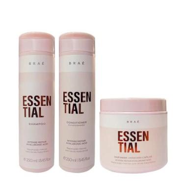 Imagem de Kit Braé Essential Shampoo 250ml + Condicionador 250ml + Máscara 500gr