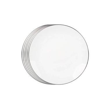 Imagem de Jogo de pratos rasos em porcelana L'Hermitage Legacy Silver 27cm 6 peças branco