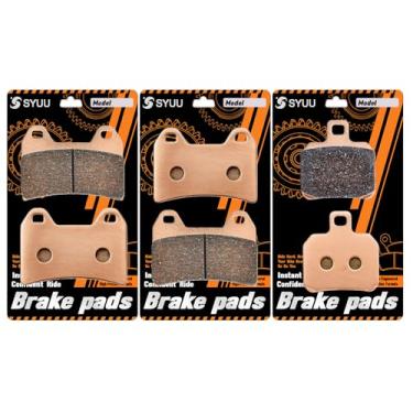 Imagem de S SYUU Pastilha de freio a disco de liga de cobre sinterizado dianteira traseira para motocicleta compatível com Ducati 696 08-15 796 Monster 10-15 848 Streetfighter 12-15 1100 Monster 09-12 1200