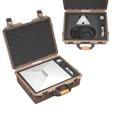 Imagem de Mala de transporte DAIERTEK Starlink Mini com espuma cortada com precisão, mala rígida portátil impermeável Starlink Mini, cáqui, para viagens, acampamentos, autocaravanas