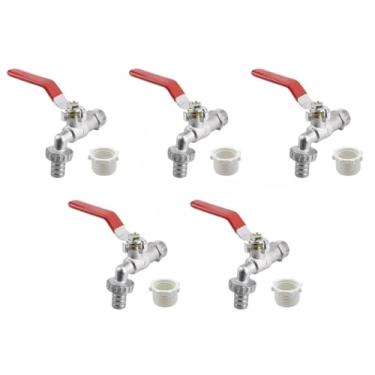 Imagem de Torneira Esfera com Bico 1/2 x 3/4 Jardim Garagem Quintal Tanque 1/4 de Volta (05 Unidades)