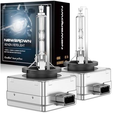 Imagem de NEWBROWN Lâmpada de farol D3S Hid 6000K branca 200% brilho, substituição de xenon super branco 66340 42403 42302 lâmpada de farol (35W D3S, pacote com 2)
