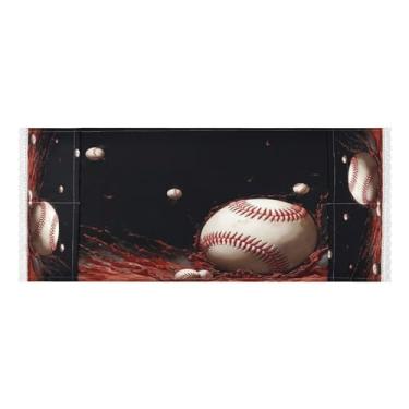 Imagem de Wassud Capas de lavadora e secadora de beisebol, protetor de lavadora com sacos de armazenamento, capa de geladeira à prova de poeira com bolsos para lavanderia doméstica, cozinha, 120 x 55 cm