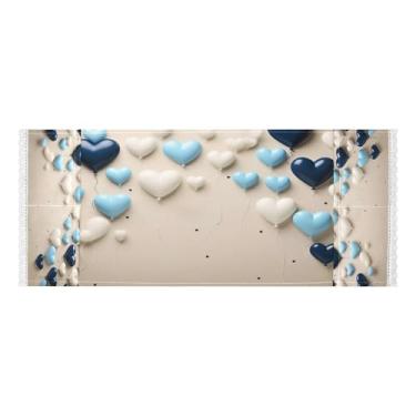 Imagem de Wassud Capas de lavadora e secadora de balões de coração branco azul, protetor de lavadora com sacos de armazenamento, capa de geladeira à prova de poeira com bolsos para lavanderia doméstica, cozinha