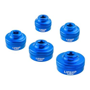 Imagem de LIFSHP Conjunto de soquete de filtro de óleo, 5 unidades de 3/20.3 cm, soquete de 24 mm, 27 mm, 28 mm, 32 mm, 36 mm, 36 mm, ferramenta de remoção de filtro de combustível/filtro de óleo - azul