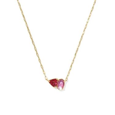 Imagem de Kendra Scott Colar feminino Tatum com pingente curto, dourado, rosa, tamanho único
