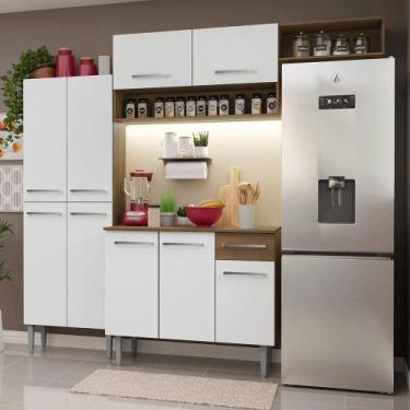 Imagem de Armário De Cozinha Completa 229cm Rustic/branco Emilly Madesa 18xa Rus