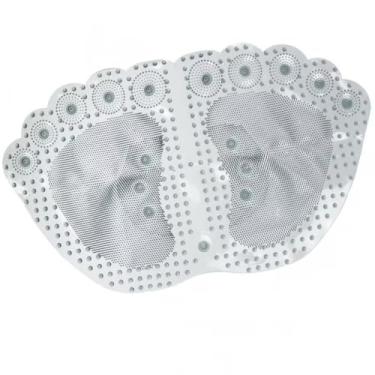 Imagem de Tapete Antiderrapante para Box Banheiro com Ventosas 40x70cm – Tapete de Chuveiro Massageador para Pés Segurança Antiescorregante (Transparente Pé)