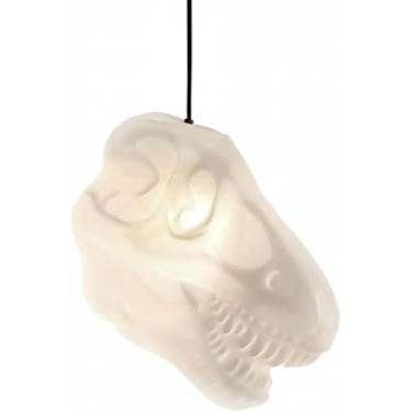 Imagem de Luminária Crânio T-REX 40cm | Abajur de Mesa/Pendente Dinossauro Bivolt | Decoração Temática Geek, Infantil, Jurássica | Polietileno Luz Difusa