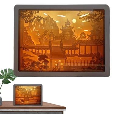 Imagem de Caixa de luz 3D com corte de, Caixa de luz com corte de | Luzes Noturnas - de de 3D, moldura de caixas de sombra, luzes LED para mesa de quarto, aniversário de crianças