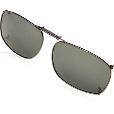 Imagem de Solar Shield Clipon Rec 1 56 Óculos de sol retangulares polarizados, Cinza, 54 mm