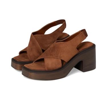 Imagem de Free People Tamancos femininos com plataforma Cora, Camurça conhaque, 38