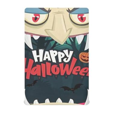 Imagem de JUZIHAI Lençol de berço de Halloween para meninos e meninas, capa de colchão de bebê macio elástico respirável para berço padrão e cama infantil, 132 x 71 cm