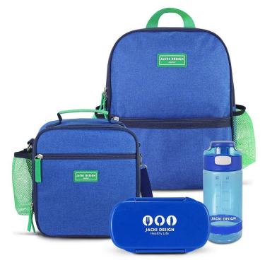 Imagem de Conjunto Lancheira Térmica Com Pote E Garrafa / Mochila Escolar Azul