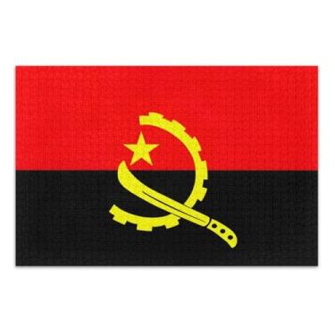 Imagem de Angola Flag Adult Puzzles, Adult Puzzles 500 Pieces, Interlock Perfectly, Home Decor Gift Party for Men Women