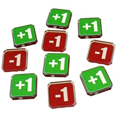 Imagem de LITKO Upgrade Tokens | Compatible with Warhammer 10th Edition | Half-Strength | Battle Shocked | Wound | Movement | Modifier | WH40Kv10 (Plus One/Minus One Tokens)