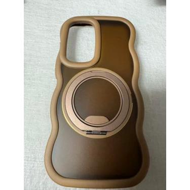 Imagem de YOVIAKK Capa para Samsung S25 Ultra [com moldura ondulada encaracolada (marrom