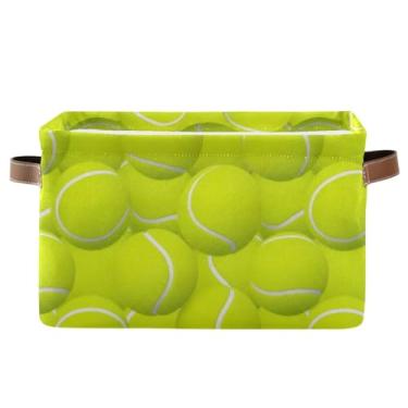 Imagem de Organizador de lavanderia retangular dobrável – caixas de armazenamento dobráveis de lona para banheiro, roupas, bola de tênis, verde, 1 pacote