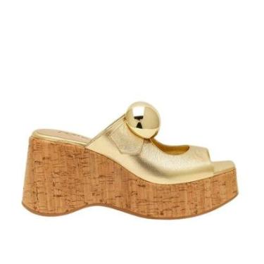 Imagem de Tamanco Bellaze Plataforma Dourado-Feminino