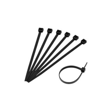 Imagem de Abraçadeira de Nylon Preta, 40cm x 7,6mm, 50 Unidades, Material Nylon 66, com Proteção UV, para Organização de Cabos e Fios