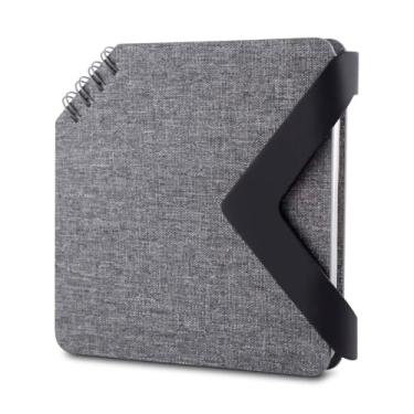 Imagem de UTIMAIS+ Mini Caderno com Capa em RPET, Fecho Magnético em PU, 70 Folhas Pautadas, Papel 100g/m², Preto, Cinza, Azul Marinho, Ecológico (1, Cinza)