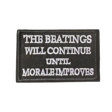 Imagem de The Beatings Will Continue Until Morale Improves Bordado Patch tático Cool Hook & Loop Fastener Applique Emblema para Mochila Militar Exército Colete Molle Bag Capacetes Roupas Equipamento de Ginásio