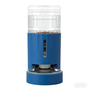 Imagem de JUNSPOW Dispensador automático de água para cães e gatos com filtro 4L com tigela de aço inoxidável, grande capacidade e área para beber sem ruído para animais de estimação (preto)