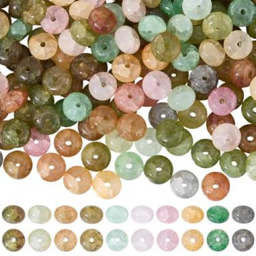 Imagem de SUNNYCLUE 1 caixa com cerca de 310 peças de contas de vidro Rondelle contas de ábaco a granel 8 mm imitação de pedras preciosas indianas muticolores planas redondas soltas fios espaçadores para fazer