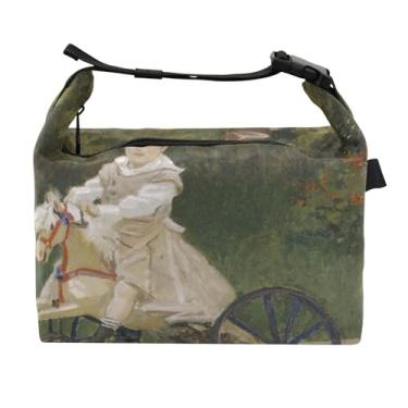 Imagem de TSENQUE Lancheira personalizada Claude Monet Jean Hobby Cavalo para Trabalho Feminina Lancheira Isolada Macia Personalizada Lancheira para Trabalho