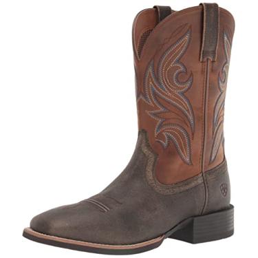 Imagem de ARIAT Bota Ocidental Masculina Sport Knockout, Brooklyn Brown/Distressed Brown