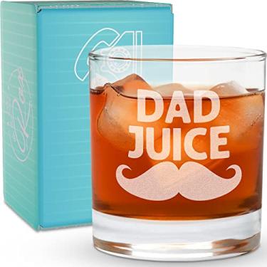 Imagem de Whiskey Gifts for Dad - Copo de uísque gravado "Dad Juice" de 325 ml - Presente de Dia dos Pais, Presentes de Aniversário da Filha, Esposa ou Filho - Copo Bourbon para Pai - Copo de Moda Antiga - 6 designs para escolher