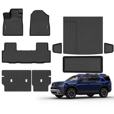 Imagem de Tapetes de chão para Honda Passport 2026 Upgrade Tapete de porta-malas com tapete de encosto para todos os climas, forro de borracha TPE adequado para Honda Passport 2026 antiderrapante conjunto