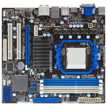 Imagem de Asrock 880GMH/USB3 Placa base (16 GB, AMD, Socket AM3, 0, 1, Realtek RTL8111D(L), 10/100/1000 Mbps)