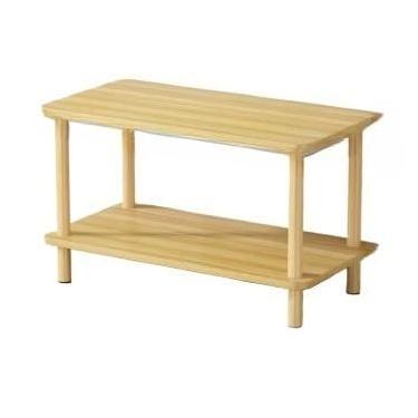 Imagem de Mesa Lateral para Canto do Sofá Mesa de Apoio Sala de Estar com Duas Prateleiras, Aparador Compacto para Moradores de Apartamentos Sala e Área de Jantar (Cor da madeira 60 * 30cm)